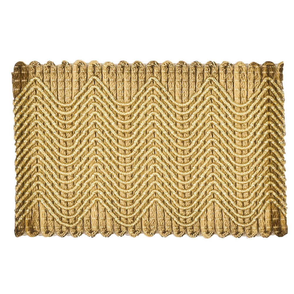 Eclectic 5 Fawn by Stout Designer Trim Moondust Trim 42% Spun Viscose 29% Linen 17% Nylon 7% Cotton 5% Metallic CHINA Horizontal: 0 and Vertical: 0 2 in - Swanky Fabrics -