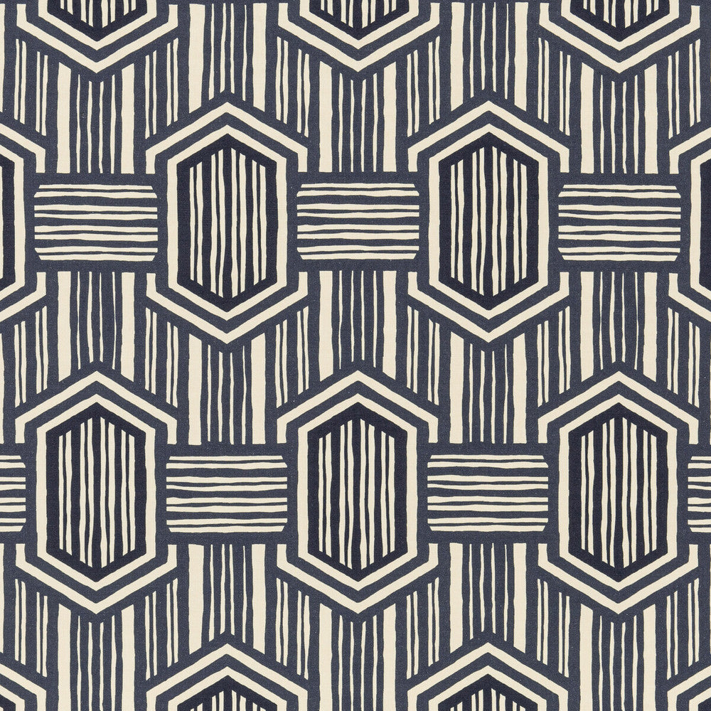 Nala Indigo by Threads Designer Fabric NALA PRINTS LINEN - 100% Italy Horizontal: 12.608 and Vertical: 26.398 50.432 - Swanky Fabrics -