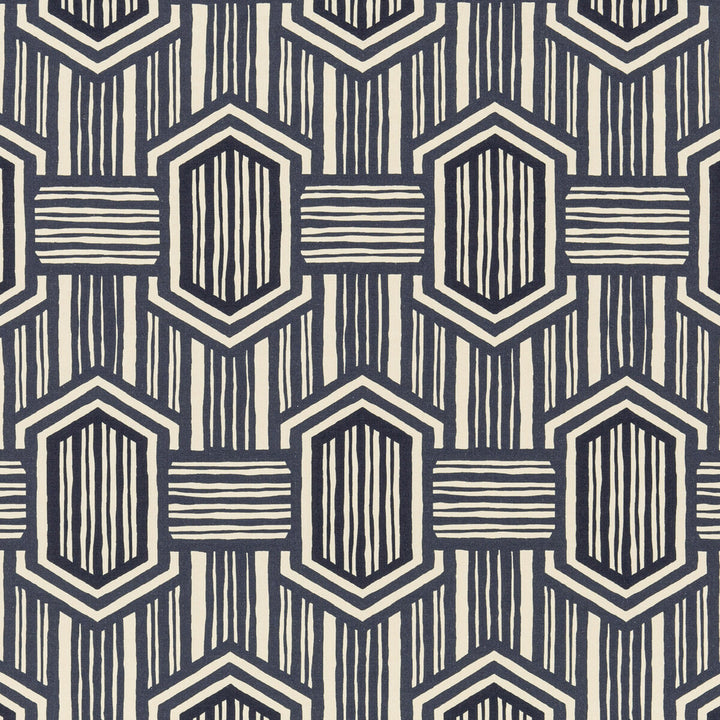 Nala Indigo by Threads Designer Fabric NALA PRINTS LINEN - 100% Italy Horizontal: 12.608 and Vertical: 26.398 50.432 - Swanky Fabrics -