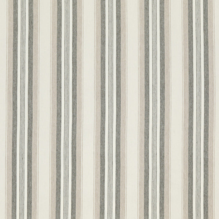 Lovisa Taupe by Threads Designer Fabric GREAT STRIPES LINEN - 65%;COTTON - 35% India HEAVY Horizontal: 7.683 and Vertical: 53.978 - Swanky Fabrics -