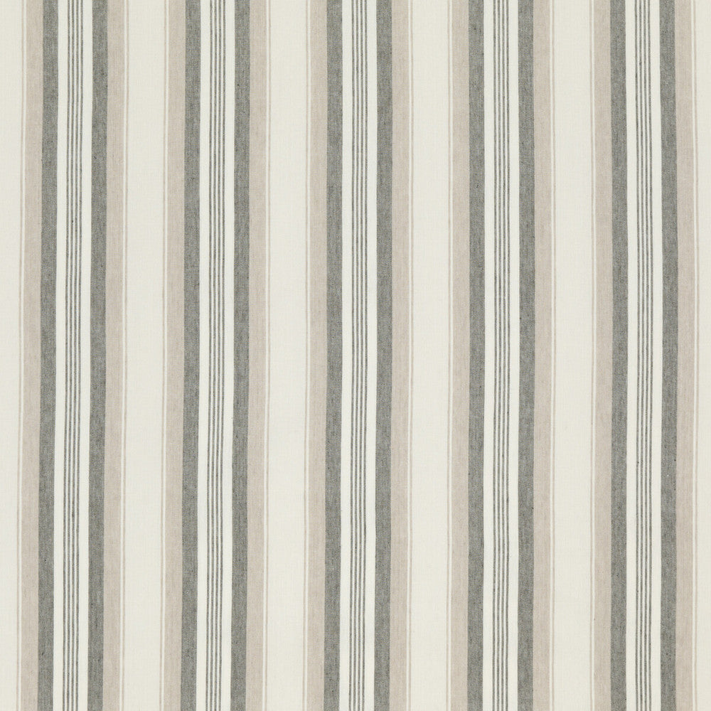 Lovisa Taupe by Threads Designer Fabric GREAT STRIPES LINEN - 65%;COTTON - 35% India HEAVY Horizontal: 7.683 and Vertical: 53.978 - Swanky Fabrics -