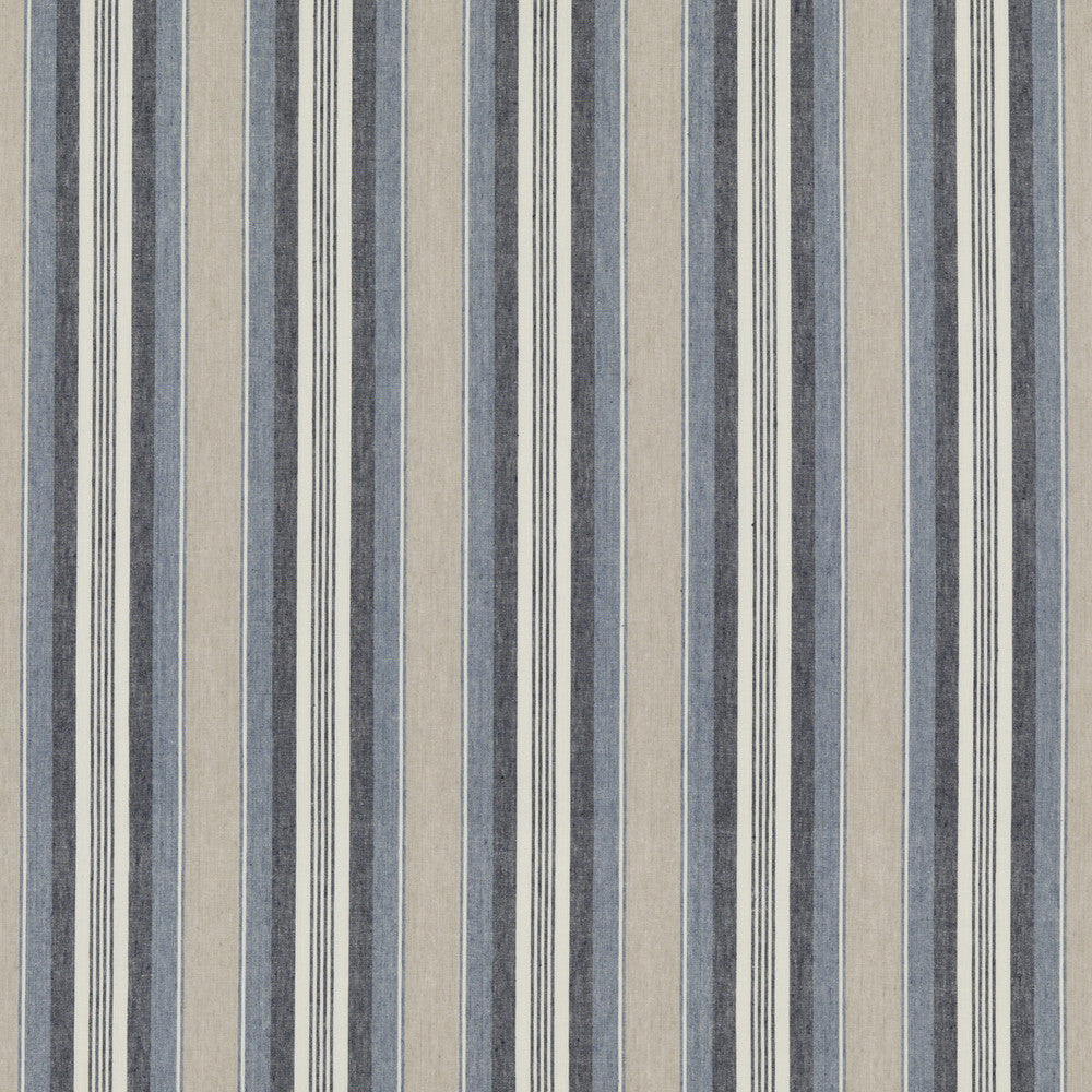 Lovisa Indigo by Threads Designer Fabric GREAT STRIPES LINEN - 65%;COTTON - 35% India HEAVY Horizontal: 7.683 and Vertical: 53.978 - Swanky Fabrics -
