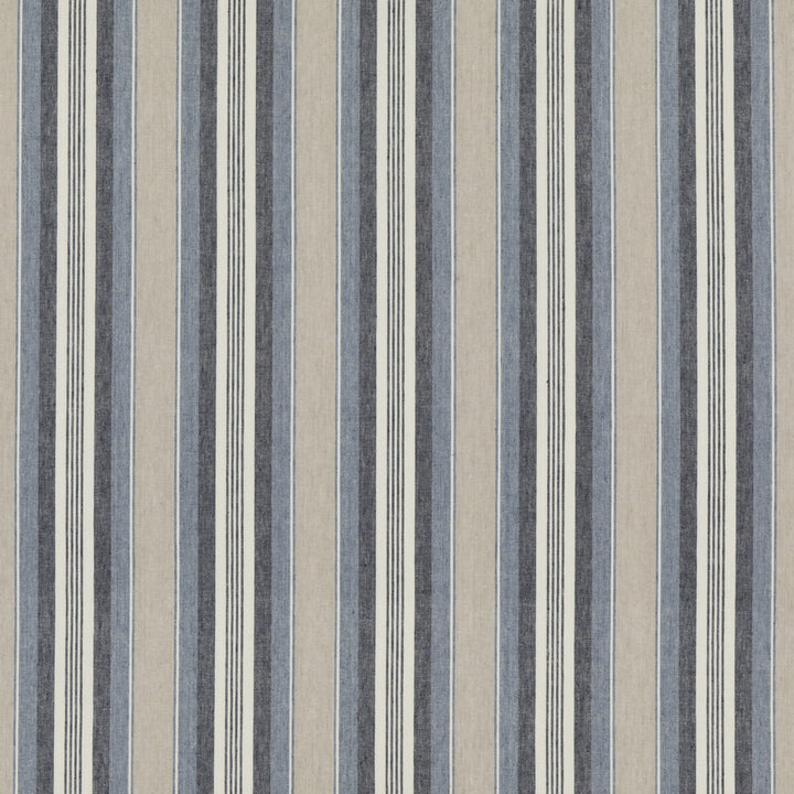 Lovisa Indigo by Threads Designer Fabric GREAT STRIPES LINEN - 65%;COTTON - 35% India HEAVY Horizontal: 7.683 and Vertical: - 53.978 - Swanky Fabrics -