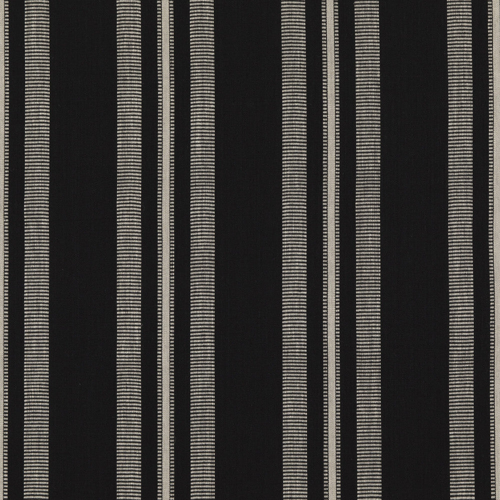 Stanton Ebony by Threads Fabric Threads Fabric Stanton EbonyFabric GREAT STRIPES COTTON - 75%;JUTE - 25% India </p><p>Repeat: H: 13.396, V: 53.584 - Fabric Carolina -