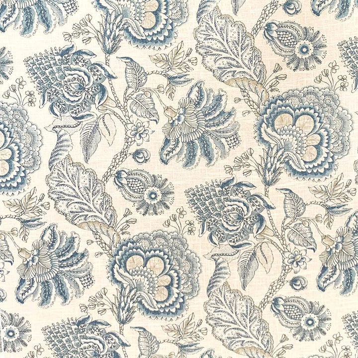 Edith Cornflower by Magnolia Designer Fabric - 55%Lin 45%Vis Korea 12000 Horizontal: 27.25 and Vertical: 24.13 55.25 - Swanky Fabrics -