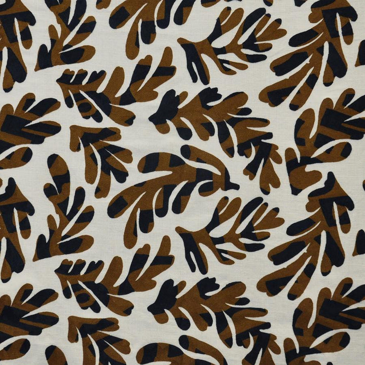 Elkhorn # 304 Chestnut by Maxwell Designer Fabric Color Theory-Vol.Vii Jungle Room BASE: 36% COTTON
30% PES
17% VISCOSE
17% LINEN EMB: SPUN POLYESTER INDIA V-15.2" H-25.4" 56" - Swanky Fabrics -