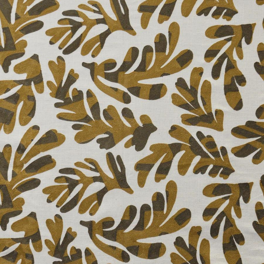 Elkhorn # 607 Ochre by Maxwell Designer Fabric Color Theory-Vol.Vii Sandalwood BASE: 36% COTTON
30% PES
17% VISCOSE
17% LINEN EMB: SPUN POLYESTER INDIA V-15.2" H-25.4" 56" - Swanky Fabrics -