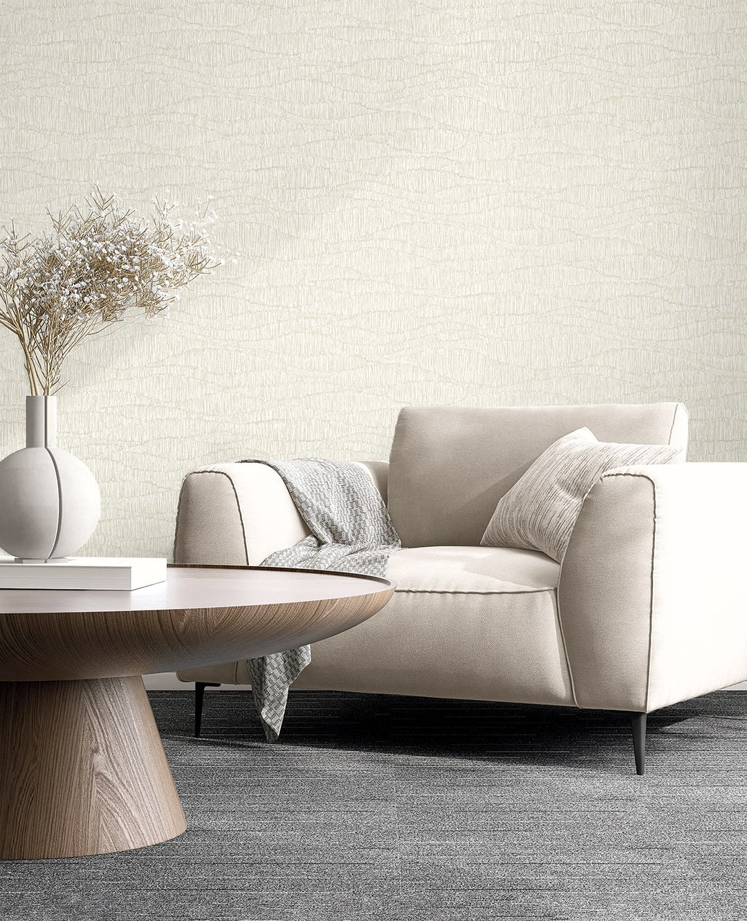 Tatiana Waves Sand EL20807 by Seabrook Designs Designer Wallpaper