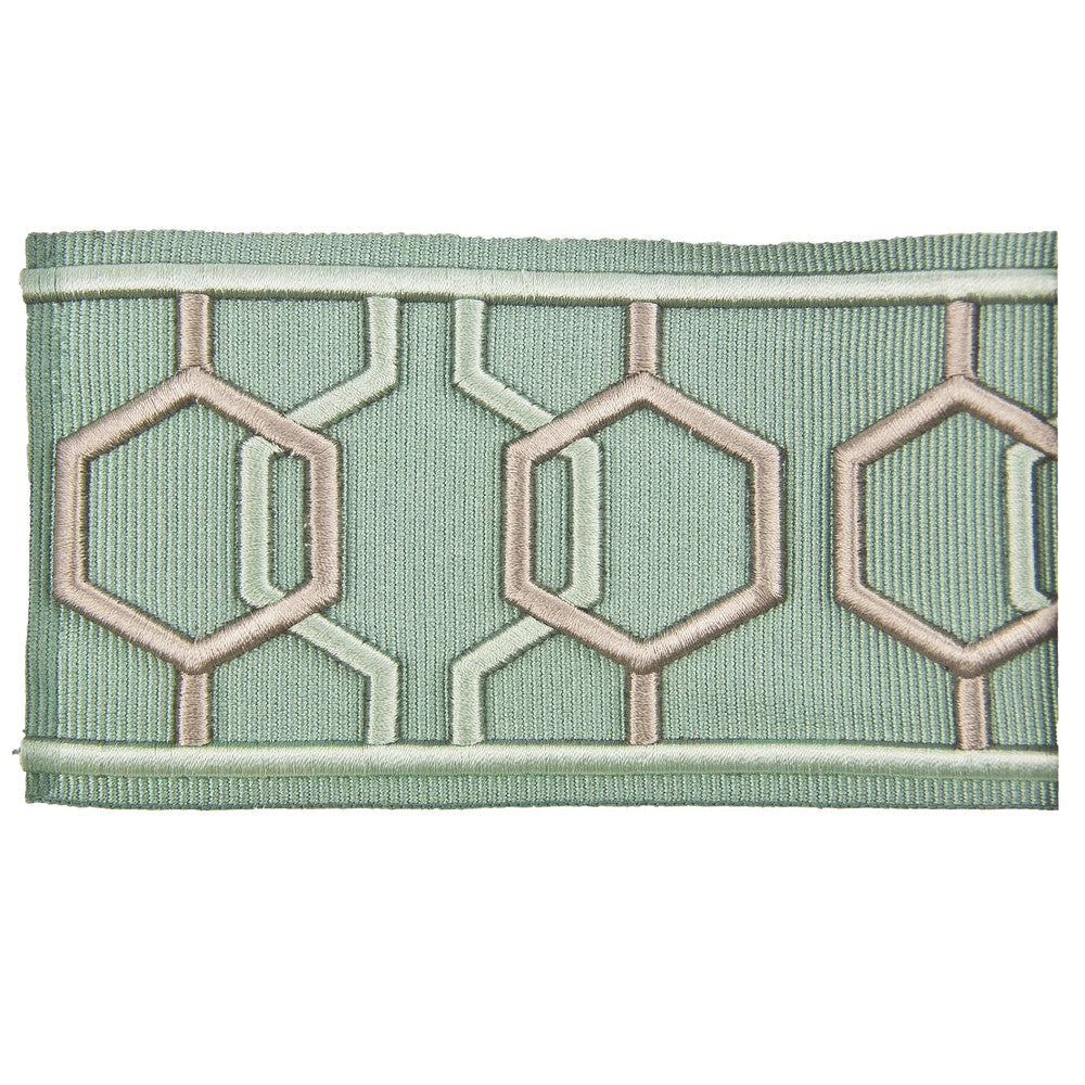 Emily 6 Mineral by Stout Designer Trim Distinction Tapes 99% Spun Viscose 1% Polyester CHINA Horizontal: 3 and Vertical: 4 3 in - Swanky Fabrics -