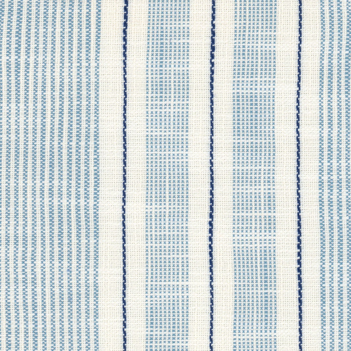 Endfield 1 Blue/White by Stout Designer Fabric LIVING IS EASY DELFT/INDIGO 100%POL USA Horizontal: 0.000 and Vertical: 6.875 56.5 in - Swanky Fabrics -