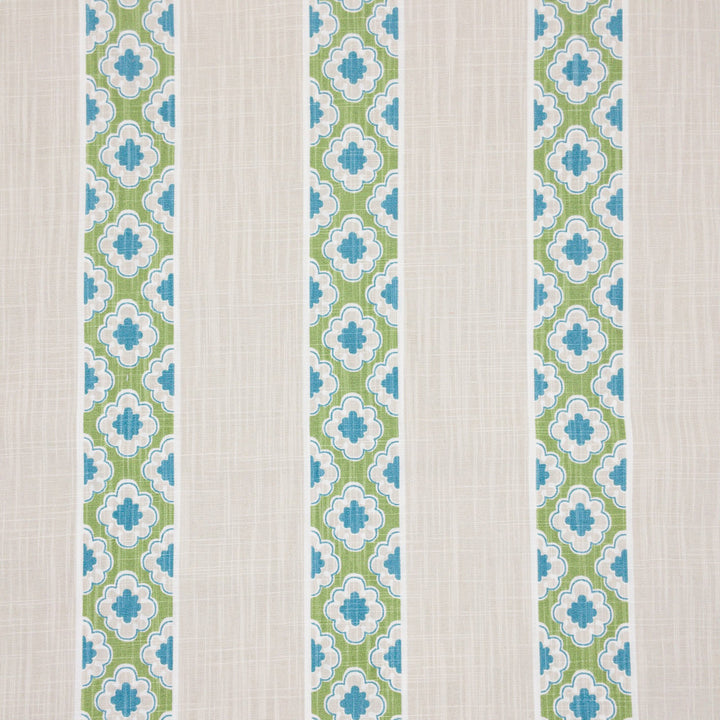 Entice 3 Aqua by Aoc Designer Fabric THE ART OF COLOR HERITAGE II 100%COT USA Horizontal: 5.375 and Vertical: 2.125 54 in - Swanky Fabrics -