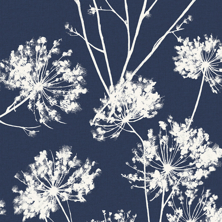 Dandelion Fields Navy Blue ET10412 by Etten Studios Designer Wallpaper