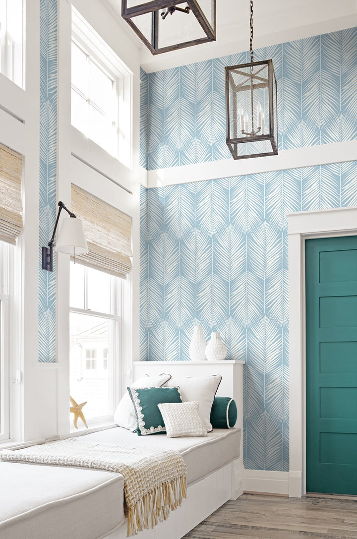 Athena Palm Hampton Blue ET10802 by Etten Studios Designer Wallpaper