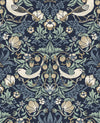 Fragaria Garden Navy Blue & Aloe ET11212 by Etten Studios Designer Wallpaper