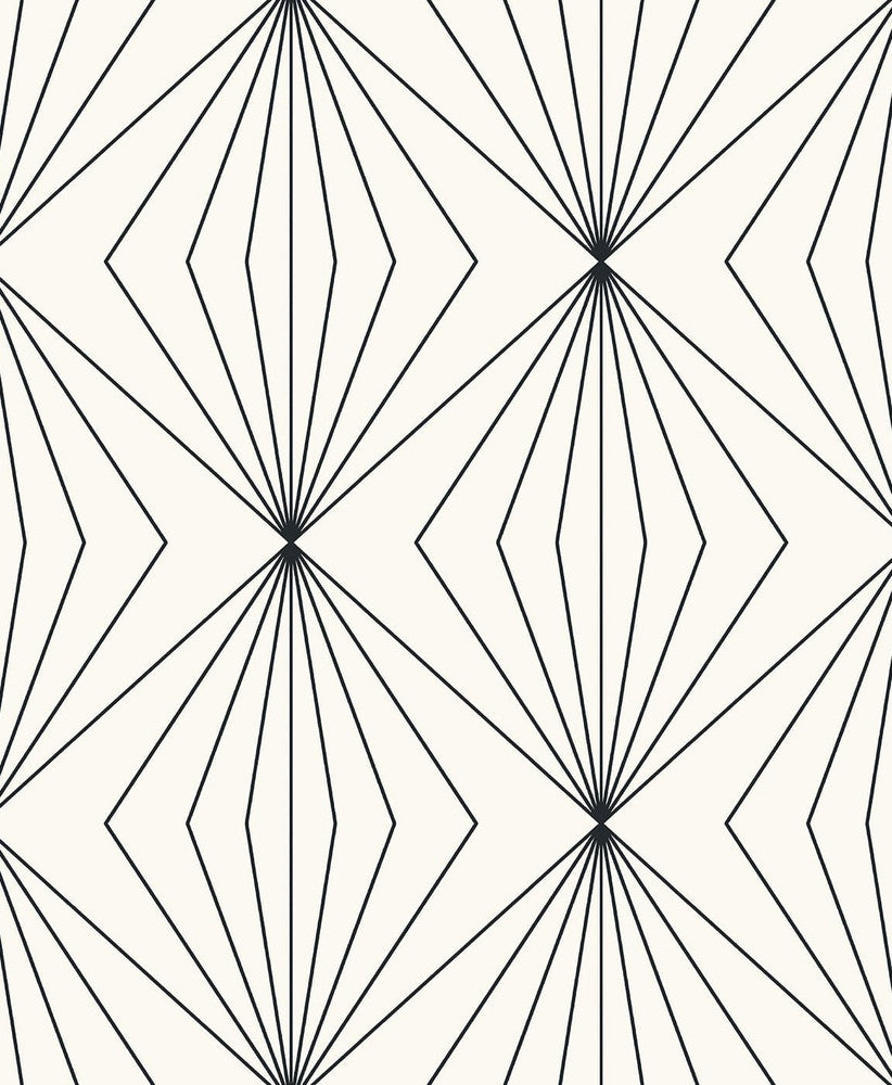 Diamond Vector Ebony & Eggshell ET11500 by Etten Studios Designer Wallpaper
