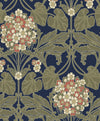 Floral Hydrangea Navy & Terra Cotta ET12102 by Etten Studios Designer Wallpaper