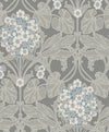 Floral Hydrangea Daydream Grey & Carolina Blue ET12105 by Etten Studios Designer Wallpaper