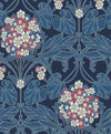 Floral Hydrangea Naval Blue & Raspberry ET12112 by Etten Studios Designer Wallpaper