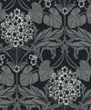 Floral Hydrangea Ebony & Charcoal ET12120 by Etten Studios Designer Wallpaper