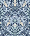 Bird Scroll Denim & Blue Mist ET12202 by Etten Studios Designer Wallpaper