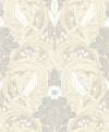 Bird Scroll Swiss Coffee & Grey ET12205 by Etten Studios Designer Wallpaper