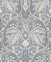 Bird Scroll Argos Grey & Linen ET12210 by Etten Studios Designer Wallpaper