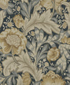 Acanthus Garden Midnight Blue & Beige ET12308 by Etten Studios Designer Wallpaper