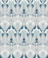 Dragonfly Damask Aegean Blue & Dewdrop ET12414 by Etten Studios Designer Wallpaper