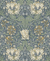 Ogee Flora Blue Lake & French Vanilla ET12602 by Etten Studios Designer Wallpaper