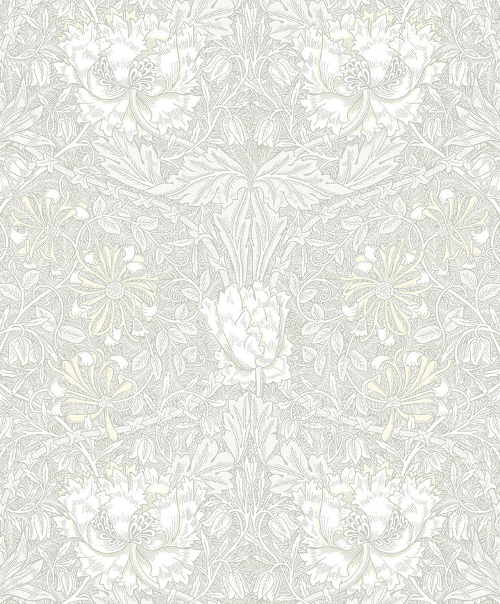 Ogee Flora Swiss Coffee & Light Grey ET12605 by Etten Studios Designer Wallpaper