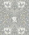 Ogee Flora Stone Grey & Desert Sand ET12607 by Etten Studios Designer Wallpaper