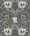 Ogee Flora Charcoal & Goldenrod ET12608 by Etten Studios Designer Wallpaper