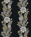 Blooming Stripe Ebony & Goldenrod ET12700 by Etten Studios Designer Wallpaper