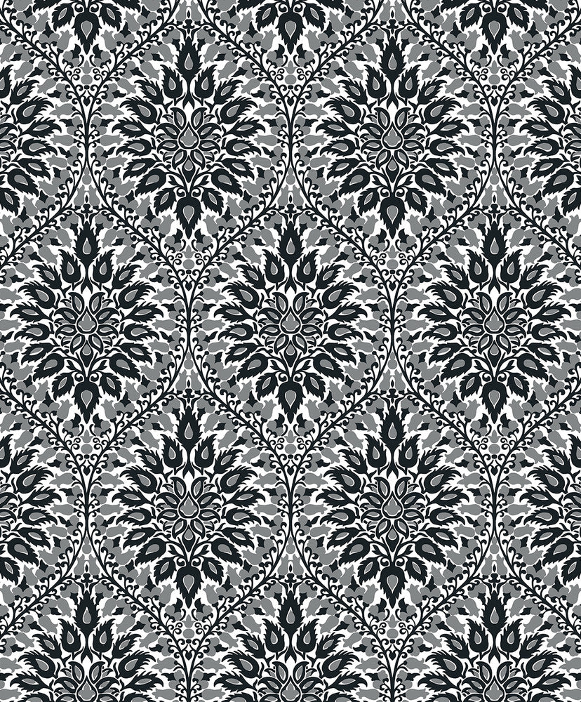 Luna Ogee Ebony & Argos Grey ET12900 by Etten Studios Designer Wallpaper