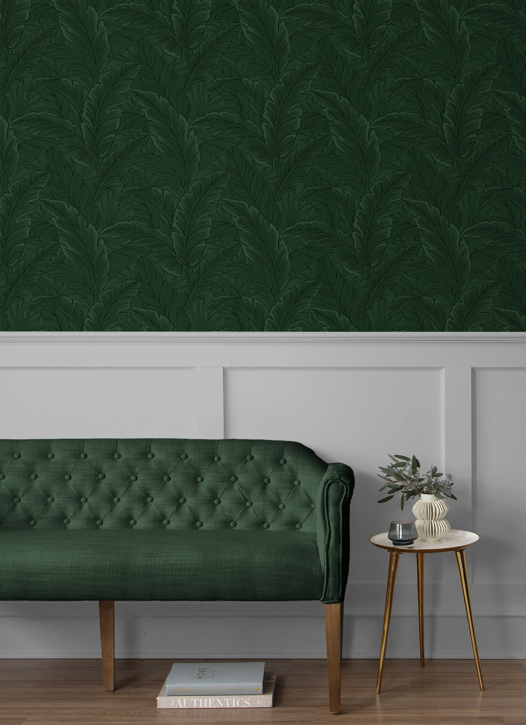 Gulf Tropical Leaves Forest Green ET13004 by Etten Studios Designer Wallpaper