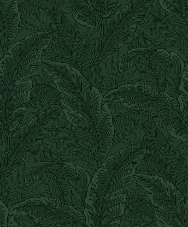 Gulf Tropical Leaves Forest Green ET13004 by Etten Studios Designer Wallpaper
