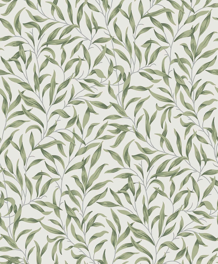 Willow Leaves Sprig Green ET13304 by Etten Studios Designer Wallpaper