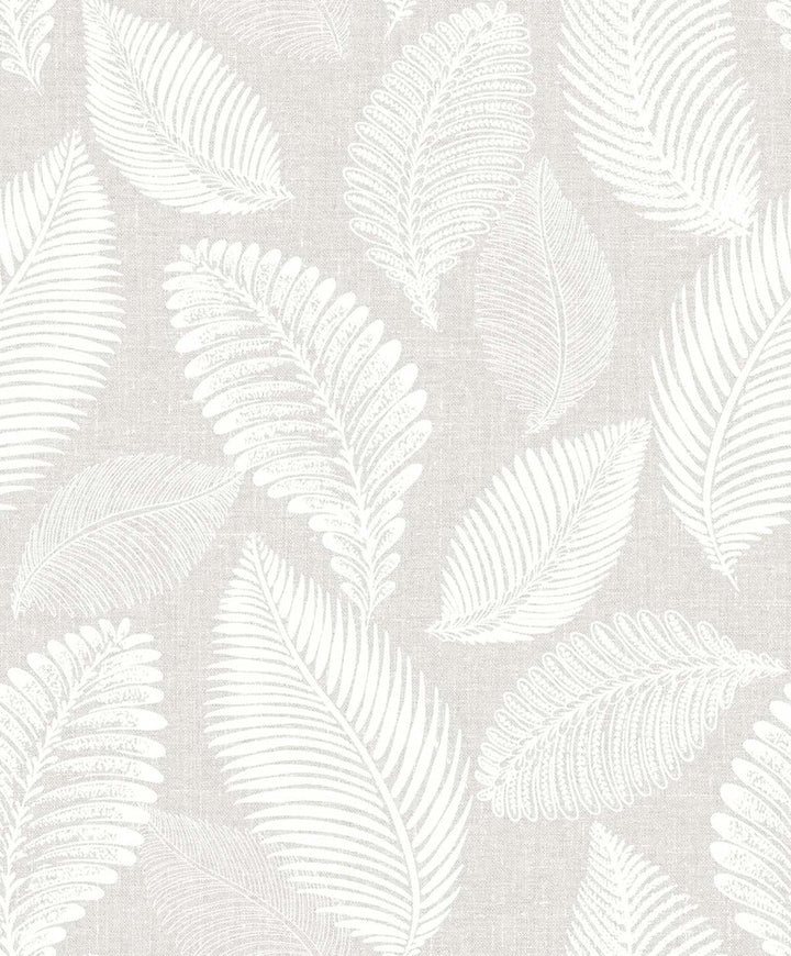 Tossed Leaves Dove Greige EW10007 by Seabrook Designs Designer Wallpaper