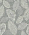 Tossed Leaves Charcoal Linen EW10010 by Seabrook Designs Designer Wallpaper