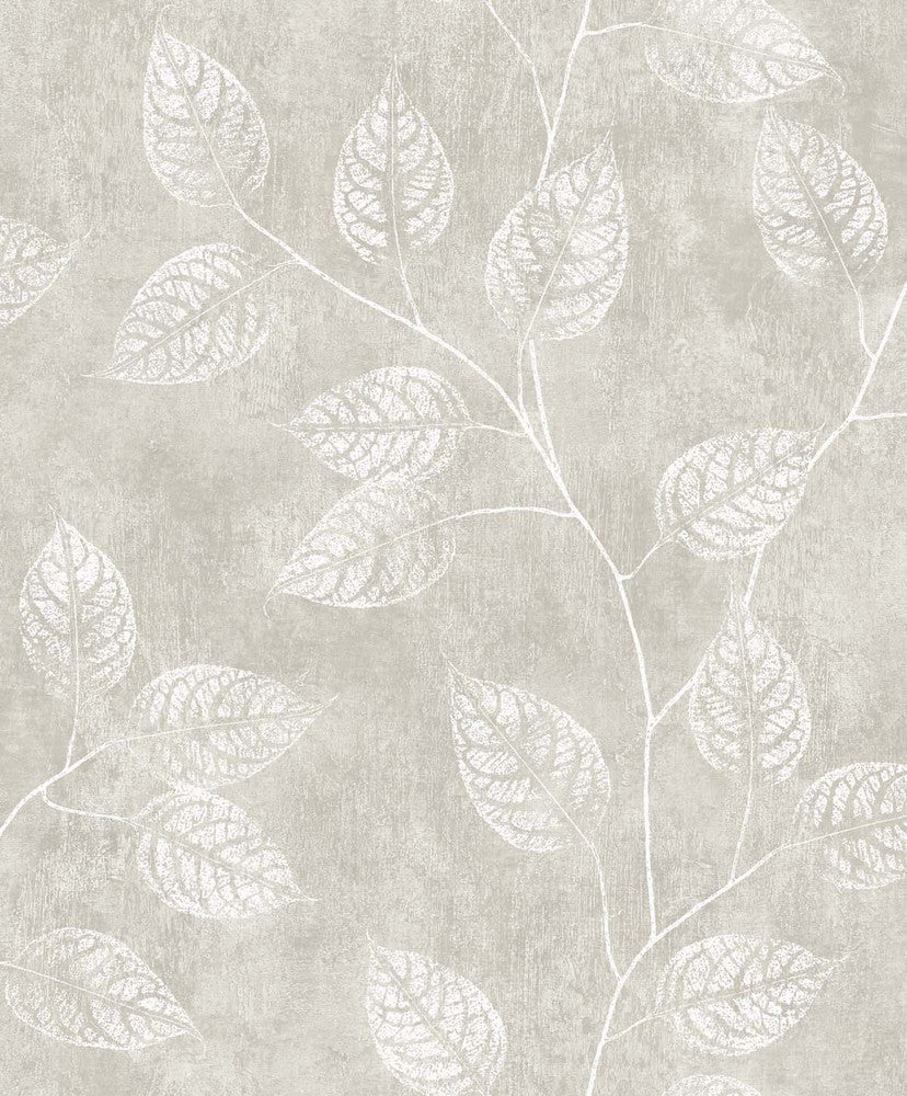 Branch Trail Silhouette Grey Taupe EW10807 by Seabrook Designs Designer Wallpaper