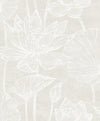 Water Lilies Antique Pearl EW12007 by Seabrook Designs Designer Wallpaper