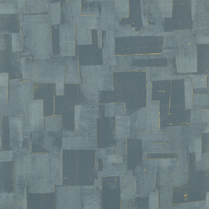 Cubist Teal by Threads Designer Wallcovering VINYL WALLPAPER COLLECTION I PAPER - 100% United Kingdom - Horizontal: 26.989 and Vertical: 30.0228 26.989 - Swanky Fabrics -