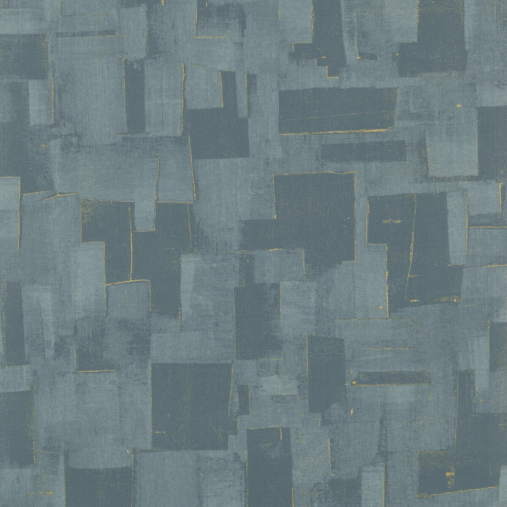 Cubist Teal by Threads Designer Wallcovering VINYL WALLPAPER COLLECTION I PAPER - 100% United Kingdom Horizontal: 26.989 and Vertical: 30.0228 26.989 - Swanky Fabrics -
