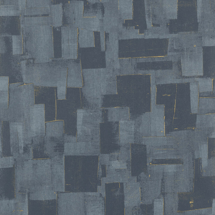 Cubist Indigo by Threads Designer Wallcovering VINYL WALLPAPER COLLECTION I PAPER - 100% United Kingdom Horizontal: 26.989 and Vertical: 30.0228 26.989 - Swanky Fabrics -