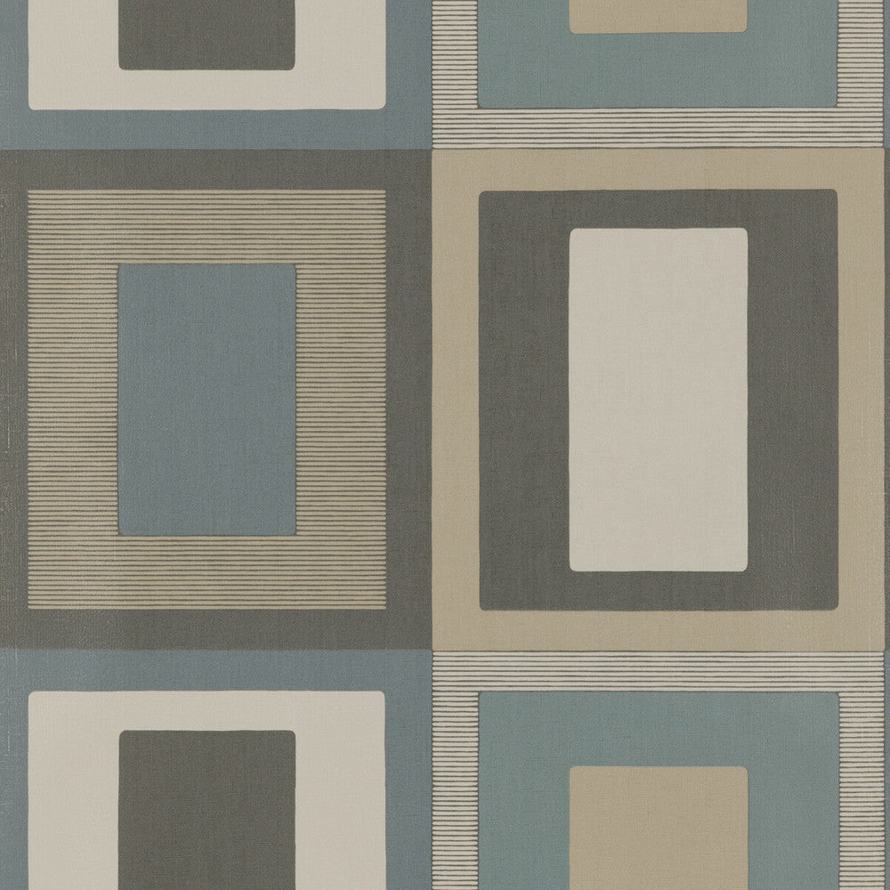 Moro Teal/Indigo by Threads Designer Wallcovering VINYL WALLPAPER COLLECTION I PAPER - 100% United Kingdom Horizontal: 26.989 and Vertical: 30.0228 26.989 - Swanky Fabrics -