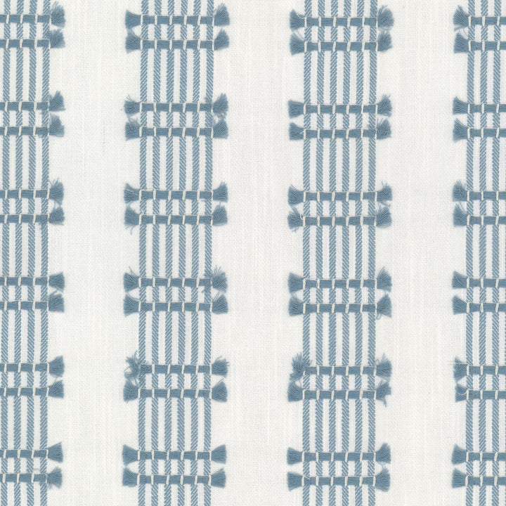 Eyelash 1 Chambray by Stout Designer Fabric RAINBOW LIBRARY HAZE/SKY 81%COT 19%POL %CEMB INDIA Horizontal: 3.875 and Vertical: 2.125 53.5 in - Swanky Fabrics -