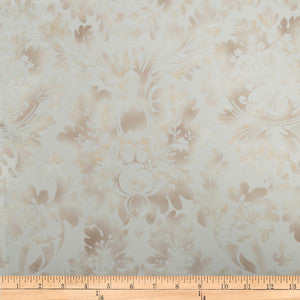 Embellished Damask White by Europatex Designer Fabric