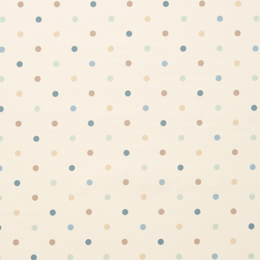 Dotty Duckegg by Clarke And Clarke Designer Fabric CLARKE & CLARKE SKETCHBOOK PRINTS COTTON - 100% United Kingdom MEDIUM Horizontal: - and Vertical: - 54 - Swanky Fabrics -