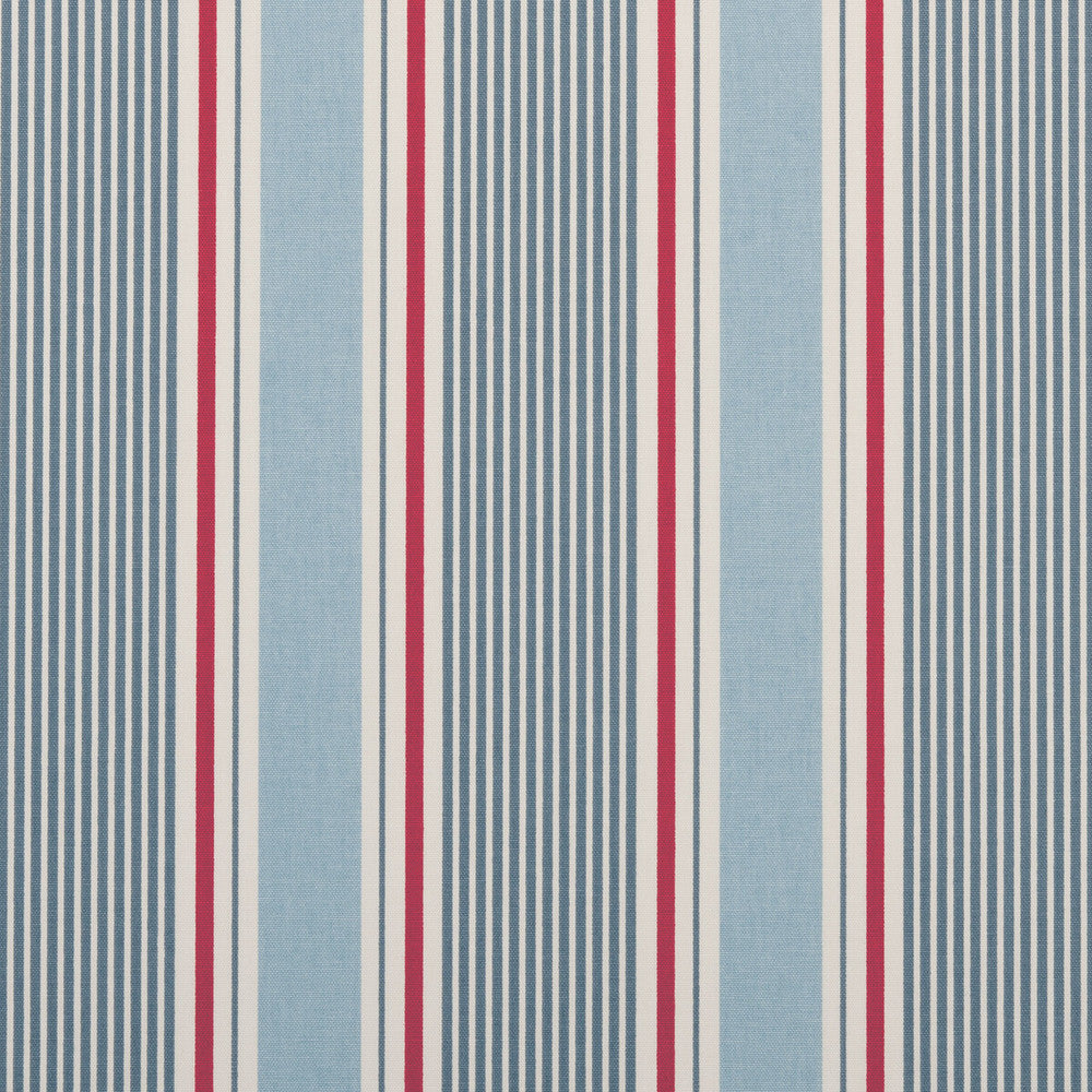 Sail Stripe Marine by Clarke And Clarke Designer Fabric CLARKE & CLARKE MARITIME PRINTS COTTON - 100% United Kingdom MEDIUM Horizontal: 6.89 and Vertical: 0 54 - Swanky Fabrics -