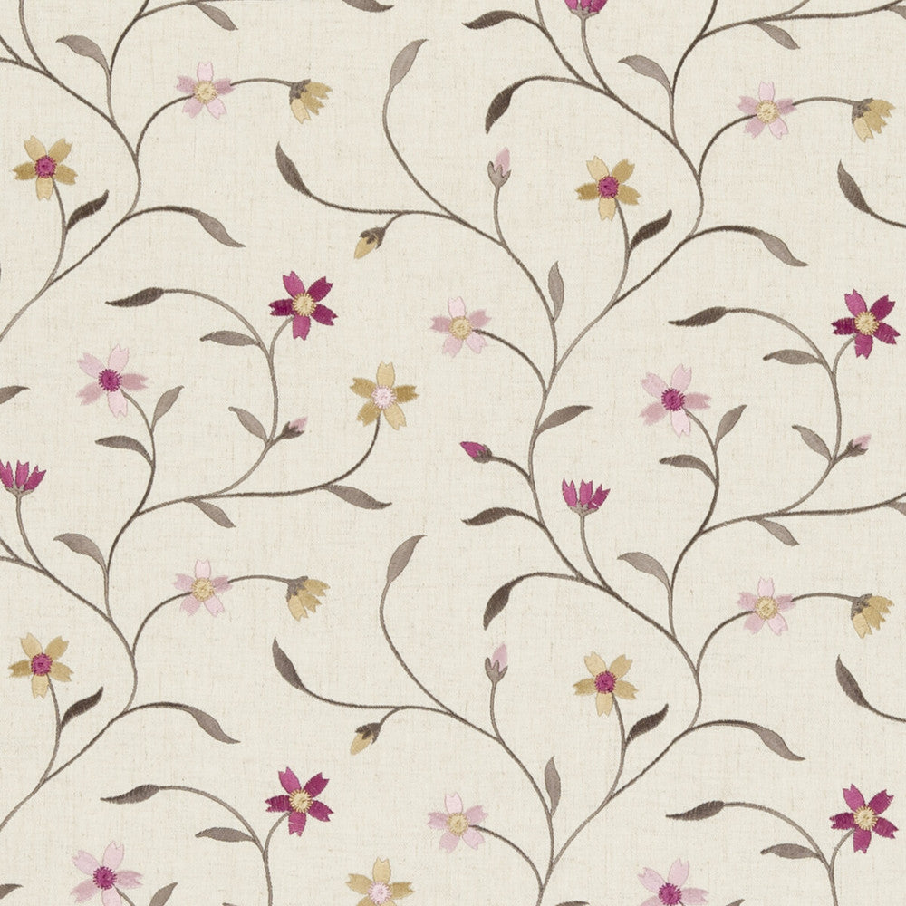 Mellor Raspberry by Clarke And Clarke Designer Fabric CLARKE & CLARKE RIBBLE VALLEY POLYESTER - 61%;LINEN - 19%;VISCOSE - 11%;COTTON - 9% India - Horizontal: 10.63 and Vertical: 9.25 53 - Swanky Fabrics -